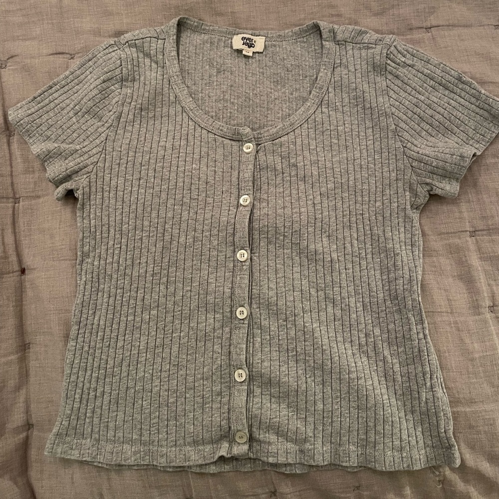 Girl Henley top grey
